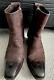 Ysl Rive Gauche Brown Distressed Croc Embossed Men's Boots Size 41 Eu