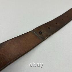 Ysl Yves Saint Laurent Brown Distressed Leather VTG Belt Size 40 Long Length