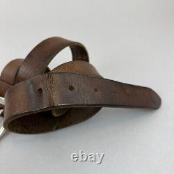 Ysl Yves Saint Laurent Brown Distressed Leather VTG Belt Size 40 Long Length