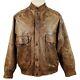 Yves Saint Laurent Ysl Bomber Leather Jacket Coat Distressed Biker Mens L Vtg