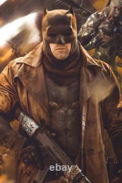 Zack Snyder's Ben Affleck Distressed Brown Batman Justice League Mens Long Coat