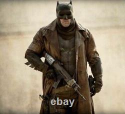 Zack Snyder's Ben Affleck Distressed Brown Batman Justice League Mens Long Coat
