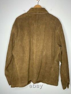 $2200 Nouveau Rrl Ralph Lauren X-large Suede Chore Coat Brown Leather Jacket Cowboy