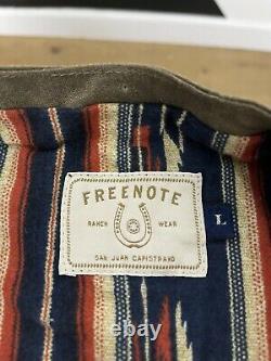 225 $ Freenote Cloth Grande Veste De Coton De Cire Vest Taupe Faux Chasse En Cuir
