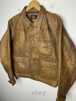 $2400 Rrl Ralph Lauren Medium Griggs Leather Jacket Distressed Polo Western Vtg $2400 Rrl Ralph Lauren Medium Griggs Leather Jacket Distressed Polo Western Vtg $2400 Rrl Ralph Lauren Medium Griggs Leather Jacket Distressed Polo Western Vtg $