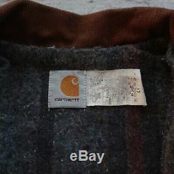 90 Vintage Carhartt Distressed Couverture Veste Doublée Trucker 44 Made In USA Wip