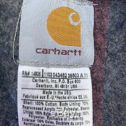 90 Vintage Carhartt Distressed Matelassée Doublé Corvée Veste M Made In USA Wip