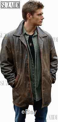 Accurate Screen Dean Winchester Supernatural Distressed Brown Veste En Cuir