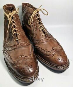 Allen Edmonds Cronmok Size 11 D Distressed Brown Tan Unlined Leather Boot