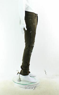 Amiri Brown Distressed Skinny Jeans, Royaume-uni 30 Us 30 Eu Xxs