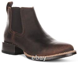 Ariat Booker Ultra RT Bottes Western pour Hommes en Cuir Distressed Twin Gore Marron UK 7 1/2