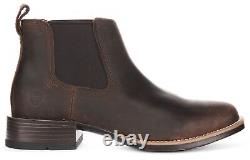 Ariat Booker Ultra RT Bottes Western pour Hommes en Cuir Distressed Twin Gore Marron UK 7 1/2