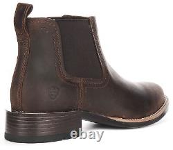 Ariat Booker Ultra RT Bottes Western pour Hommes en Cuir Distressed Twin Gore Marron UK 7 1/2