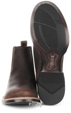 Ariat Booker Ultra RT Bottes Western pour Hommes en Cuir Distressed Twin Gore Marron UK 7 1/2