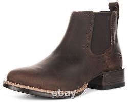 Ariat Booker Ultra RT Bottes Western pour Hommes en Cuir Distressed Twin Gore Marron UK 7 1/2