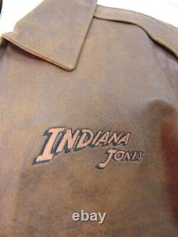 Authentique Indiana Jones 2005 Disneyland Détresse Leather Jacket XXL Monogram