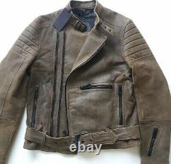 Belstaff Mens’farleigh' Distressed Leather Moto Jacket Grande Us 40/it50 $2800