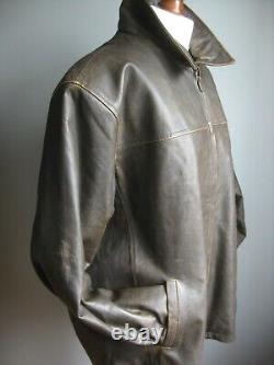 Ben Sherman Cuir Jacket Coat Détresse Hommes Taille 3 XL 46 48 Western Biker