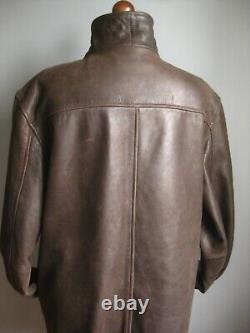 Ben Sherman Cuir Jacket Coat Détresse Nubuck Grand 42 44 Western Biker