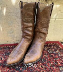 Brown Distressed Lucchese Rockabilly Western Cowboy Trail Bottes Patron 12 D