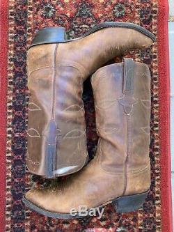 Brown Distressed Lucchese Rockabilly Western Cowboy Trail Bottes Patron 12 D