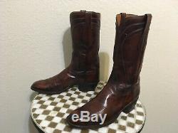 Brown Distressed Lucchese Sa-tx Rockabilly Western Cowboy Trail Boss Boot 10,5 D