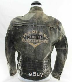 Brown Distressed Veste Vintage En Cuir De L De Harley Davidson Hommes