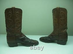 Distressed Honey Brown Leather Lucchese Rockabilly Buckaroo Boots Sz 10,5 B