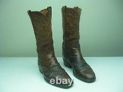 Distressed Honey Brown Leather Lucchese Rockabilly Buckaroo Boots Sz 10,5 B