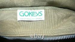 Distressed Vintage Gokey Orvis Duffle Bag Canvas Brown Leather Hunting Travel