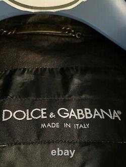 Dolce Gabbana Kangaroo En Cuir Veste Taille En Détresse 50