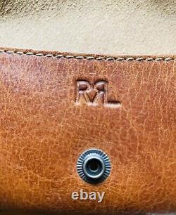 Étui à lunettes en cuir légèrement vieilli avec conchos RRL Ralph Lauren