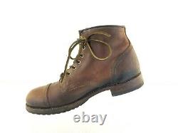 Frye Mens Distressed Brown Leather Logan Cap Toe Boots Taille 10.5d