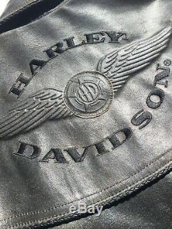 Harley Davidson Billings Brown Veste En Cuir Pour Hommes Moyen Distressed