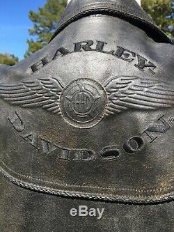 Harley Davidson Billings Brown Veste En Cuir Pour Hommes Moyen Distressed
