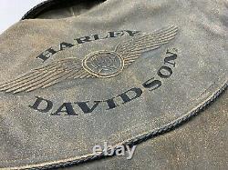 Harley Davidson Billings Veste En Cuir Brun Homme Grande Monnaie En Détresse