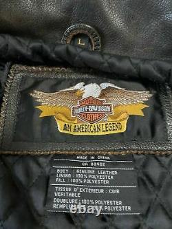 Harley Davidson Distressed Brown Billings Hd Leather Riding Jacket Grande