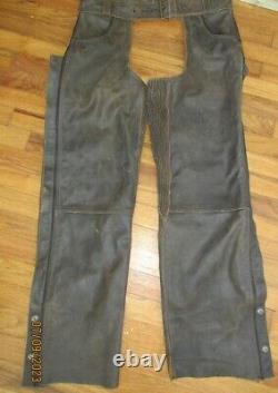 Harley Davidson GRANDS HOMMES Chaps en cuir marron vieilli BILLINGS taille LARGE 98180-95VM