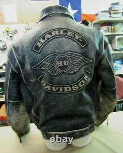 Harley Davidson Hd Distressed Brown Homme Veste En Cuir XL