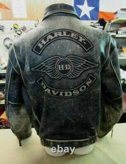 Harley Davidson Hd Distressed Brown Homme Veste En Cuir XL