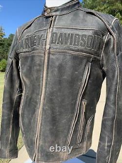 Harley Davidson Mens Chaussée Distressed Brown Veste En Cuir 98002-11vm Medium