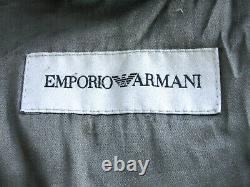 Homme De Luxe Emporio Armani Desserred Look Taupe En Cuir Bomber Veste Coat 40r