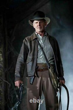 Indiana Jones Harrison Ford Veste en cuir véritable vieilli et usé