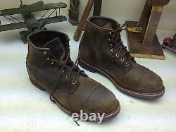 L. L. Bean Chippewa Made In USA Distressed Brown Leather Engineer Boots 10.5 Ee