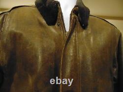 LL Bean A-2 Flying Tiger Brown Distressed Goatskin Leather Lined Jacket Medium LL Bean A-2 Flying Tiger Brown Distressed Goatskin Leather Lined Jacket Medium LL Bean A-2 Flying Tiger Brown Distressed Goatskin Leather Lined Jacket Medium LL Be