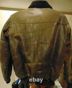 LL Bean A-2 Flying Tiger Brown Distressed Goatskin Leather Lined Jacket Medium LL Bean A-2 Flying Tiger Brown Distressed Goatskin Leather Lined Jacket Medium LL Bean A-2 Flying Tiger Brown Distressed Goatskin Leather Lined Jacket Medium LL Be