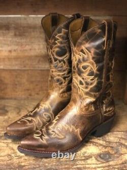 Laredo Men’s North Rim Distressed Brown Snip Toe Western Boots 68405