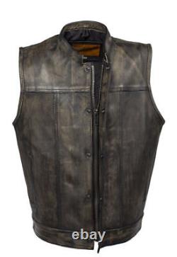 Leather Club Vest Motorbike Massachusetts Concealed Gun Waistcoat