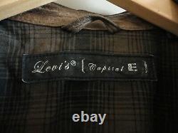 Levis Capital E Brown Distressed Leather Jacket XL Racer Café Levi LVC De