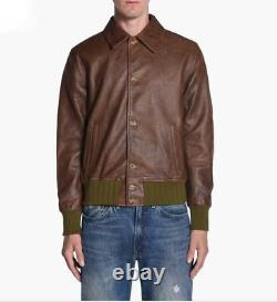 Levis Vintage Clothing Leather Jacket Mens XL Brown Green Distressed Nwt $1,200